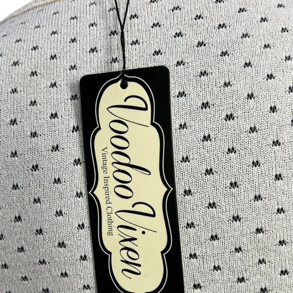 NWT Ivory Cream Voodoo Vixen Knit Ruffle Sleeve Francine Blouse Size LG - Picture 7 of 11